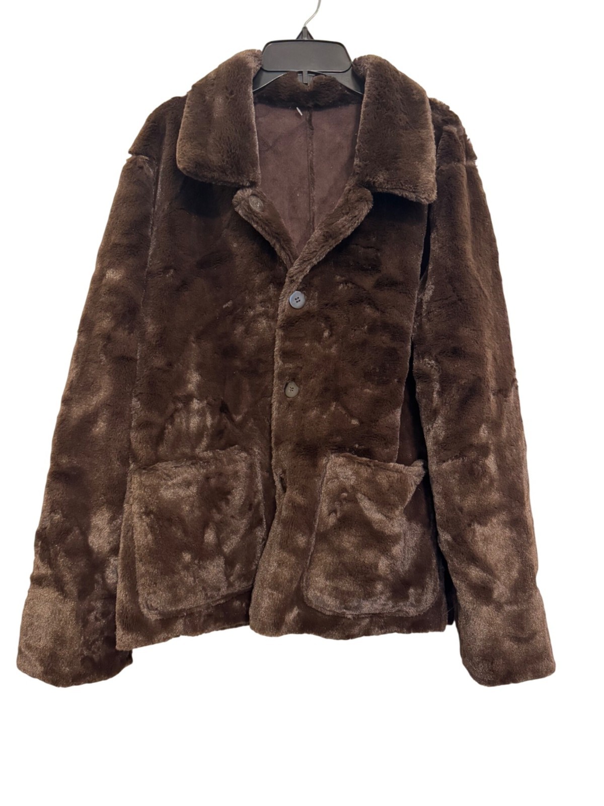 Brandon Thomas Faux Fur Brown Womens Jacket Size M Stylish Winter Coat