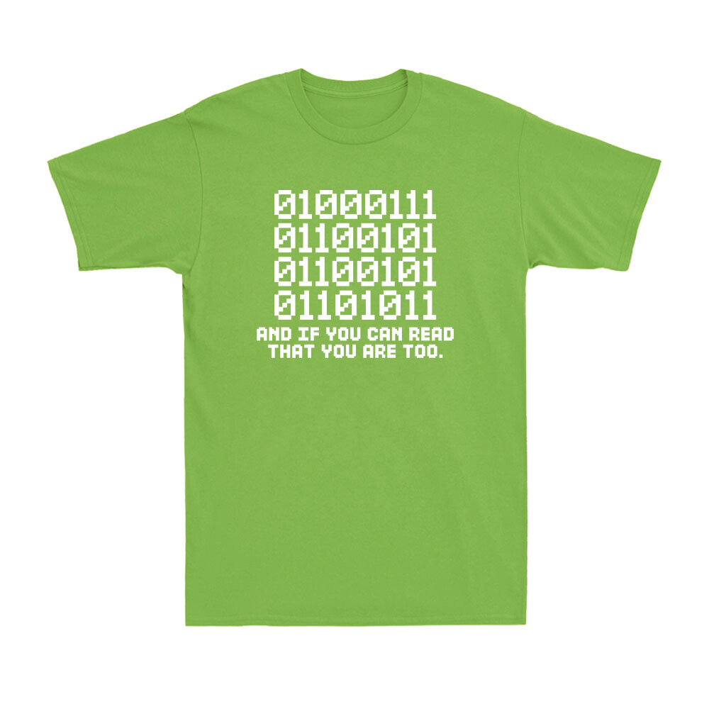 0100 Binary Shirt Code Geek Nerd Tech Computing Slogan Funny Gift Men's T-Shirt
