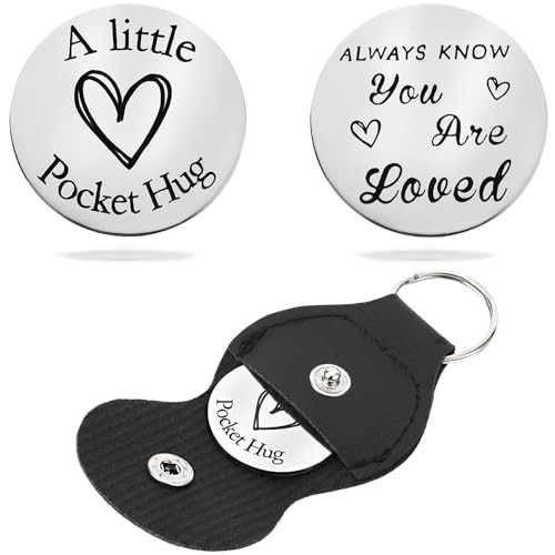 Pocket Hug Token Keychain for Women & Men - Inspirational Gifts for Him & Her 