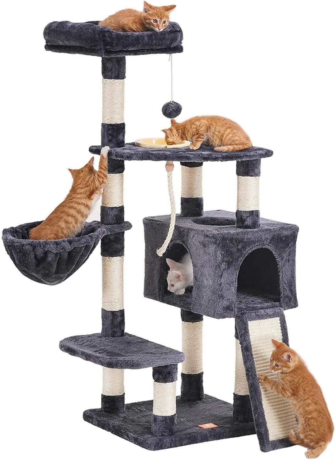 Cat Tree, Tower for Indoor Cats with Scratching Board, Multi-Level Cat Furniture