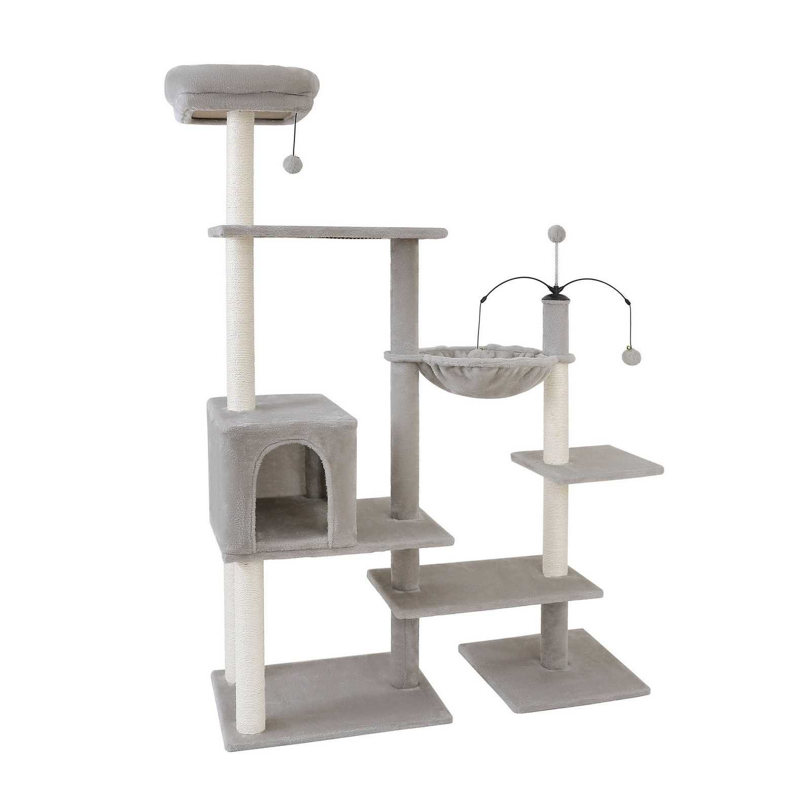 Vibrant Life 1129601 64" Multiple Level Cat Tree Tower with Condo and Hammock,