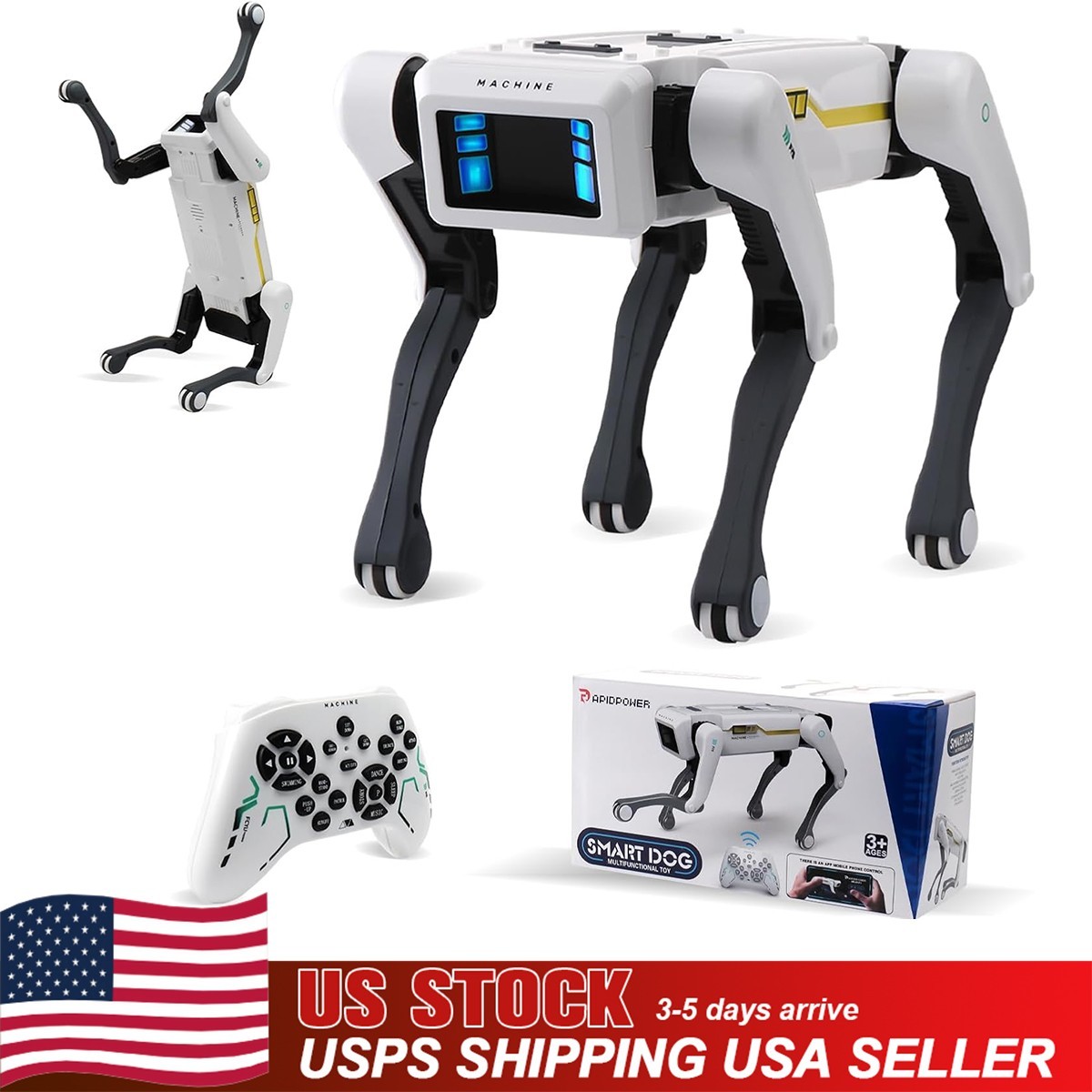 US 2.4G Smart Robot Dog Voice Dialogue APP Remote Control AI Sing Dance Kids Toy