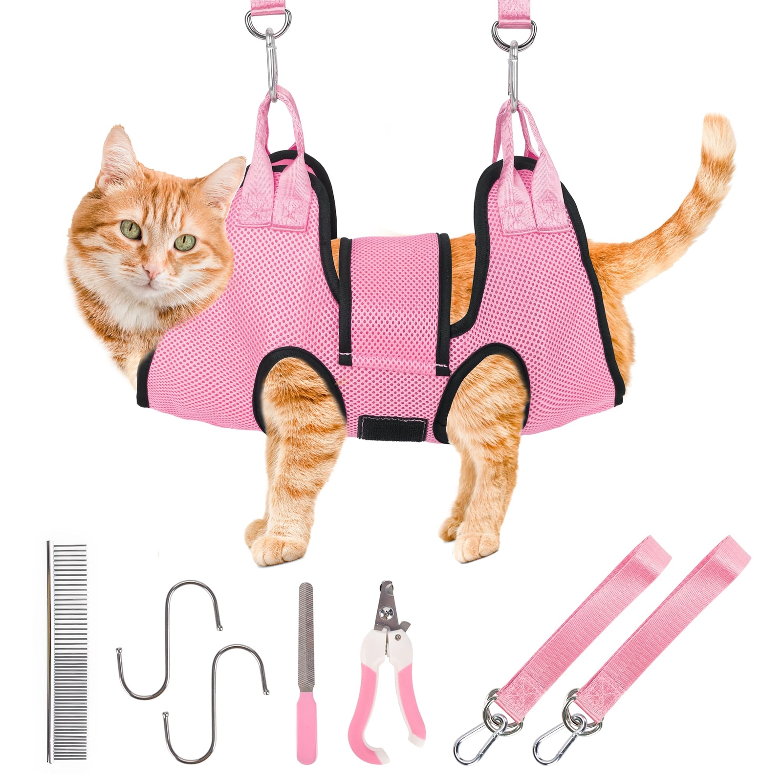 Pet Grooming Hammock Harness for Cats Dogs, Pet Nail Care Grooming Kit
