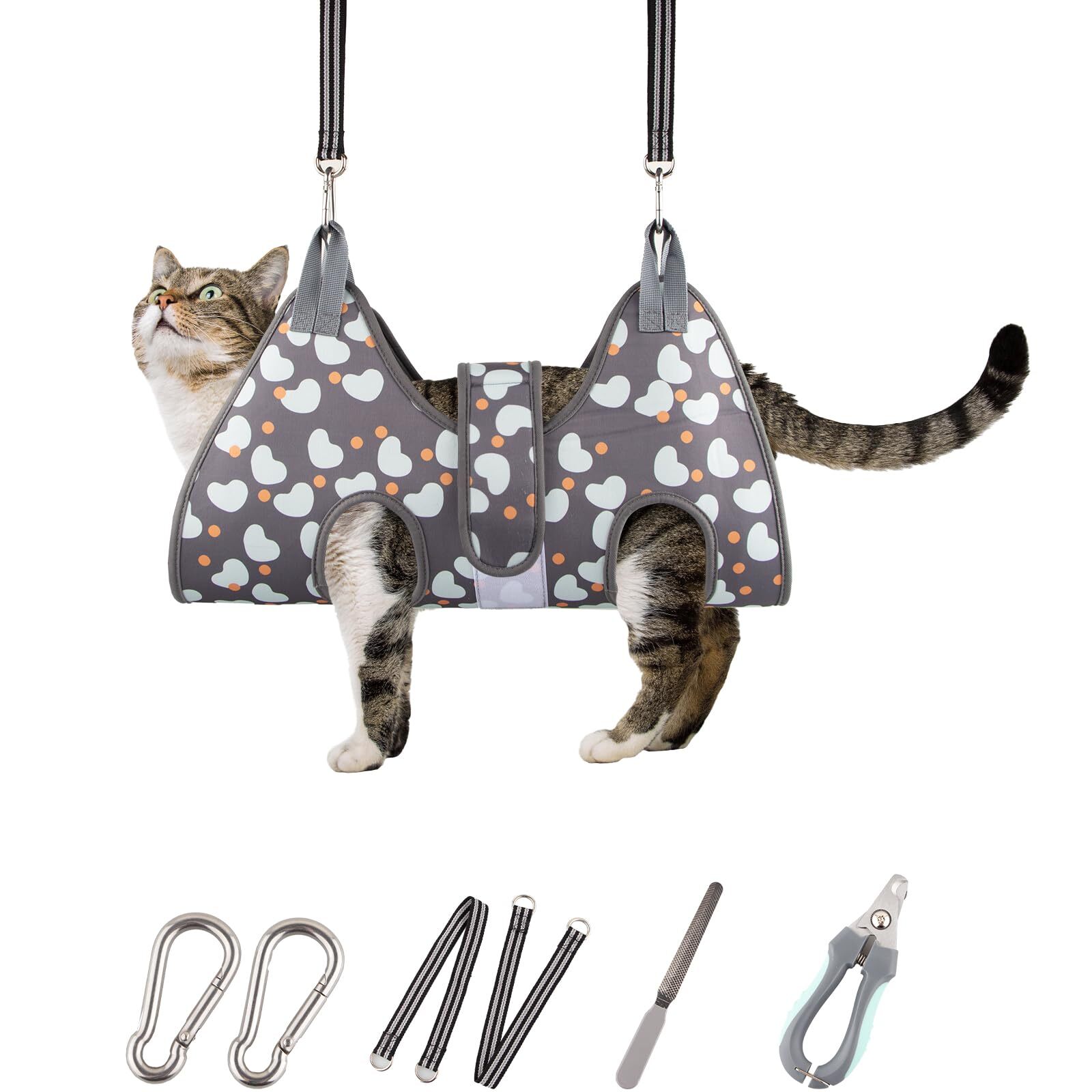 Pet Hammock & Harness for Small Dogs & Cats - Grooming Sling for Nail Trimmin...