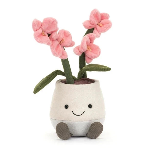Pink Orchid Flower Plant Soft Plush Toy**