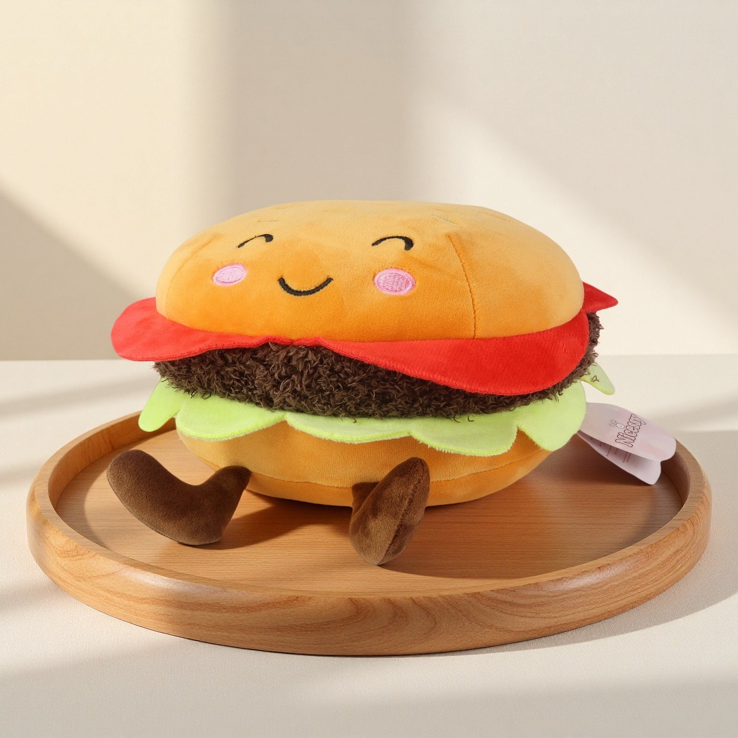 9" Burger Plush Toy Stuffed Animal Soft Squishy Hamburger Food Pillow Kids Gift