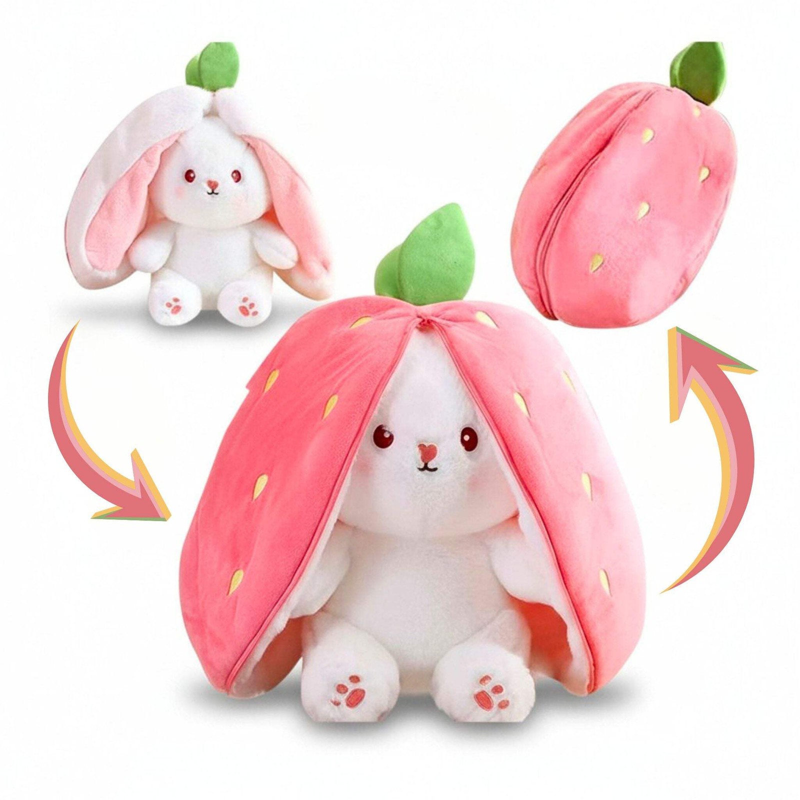 Strawberry Bunny Plush Toy Cute Fruit Rabbit Stuffed Animal