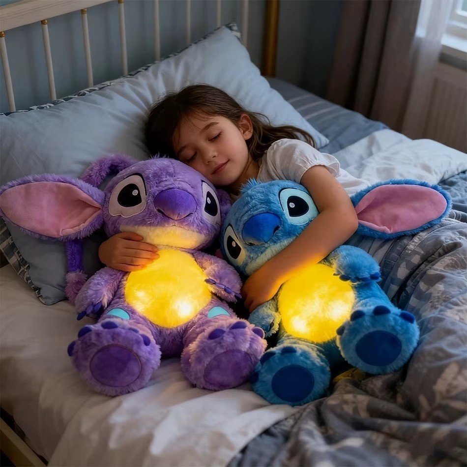 30cm Stitch Plush Doll Breathing Musical Toy Sleep Aid Anxiety Relief USA