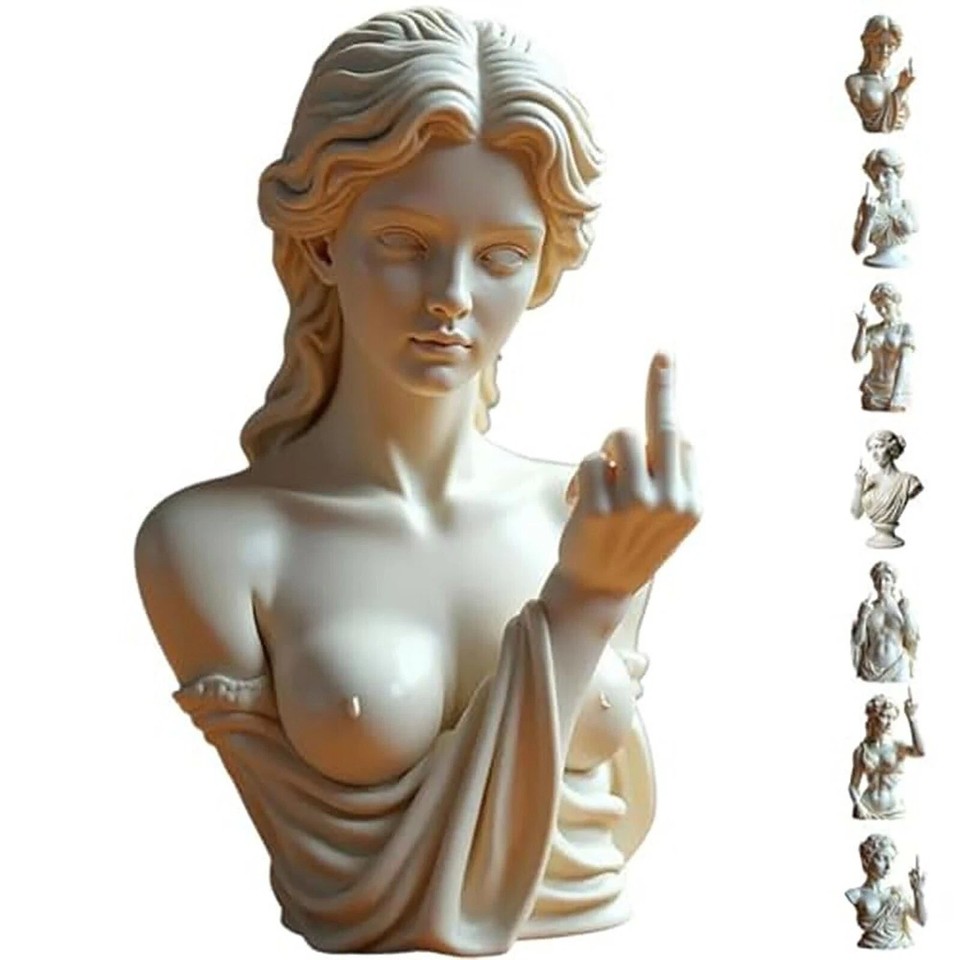 Creative Goddess Middle Finger Statue Ornament Desktop Home Crafting Decoration