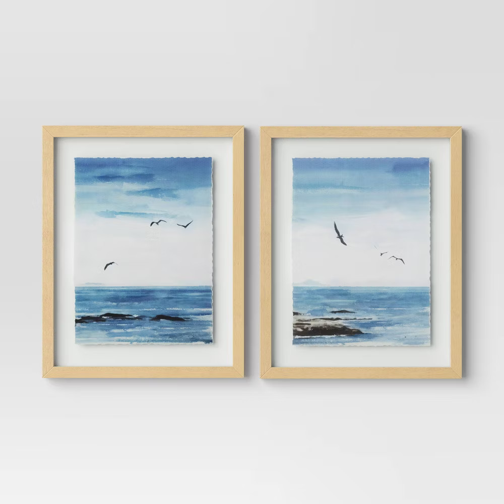 Threshold Coastal Seascape Duo Poster Landscape Modern Set of 2 16"x20" Wall