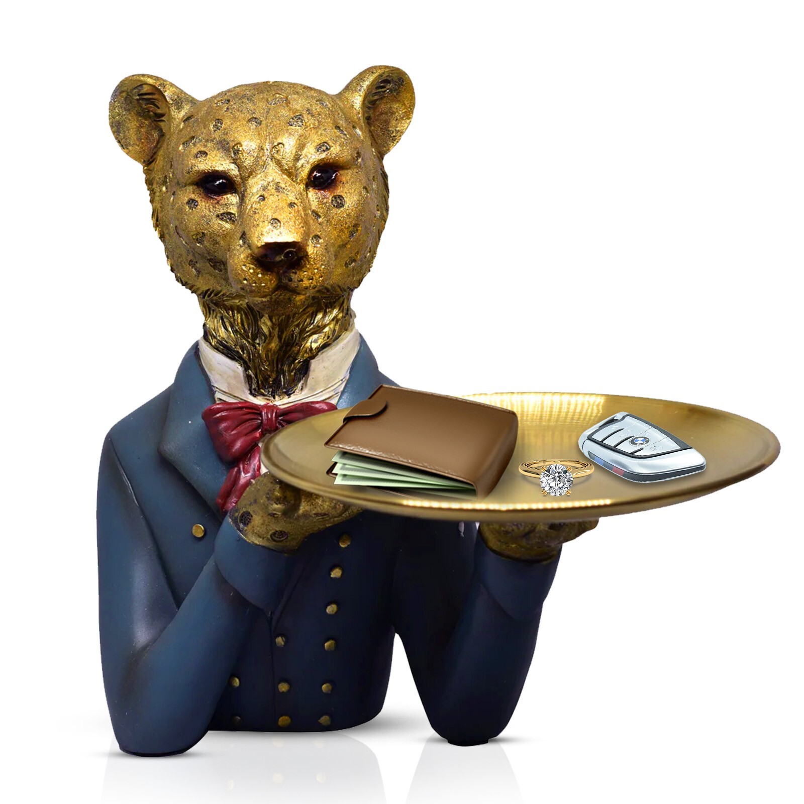 SINT Modern Decor Resin Tiger Tray Statue Storage Suitable for Home Decor