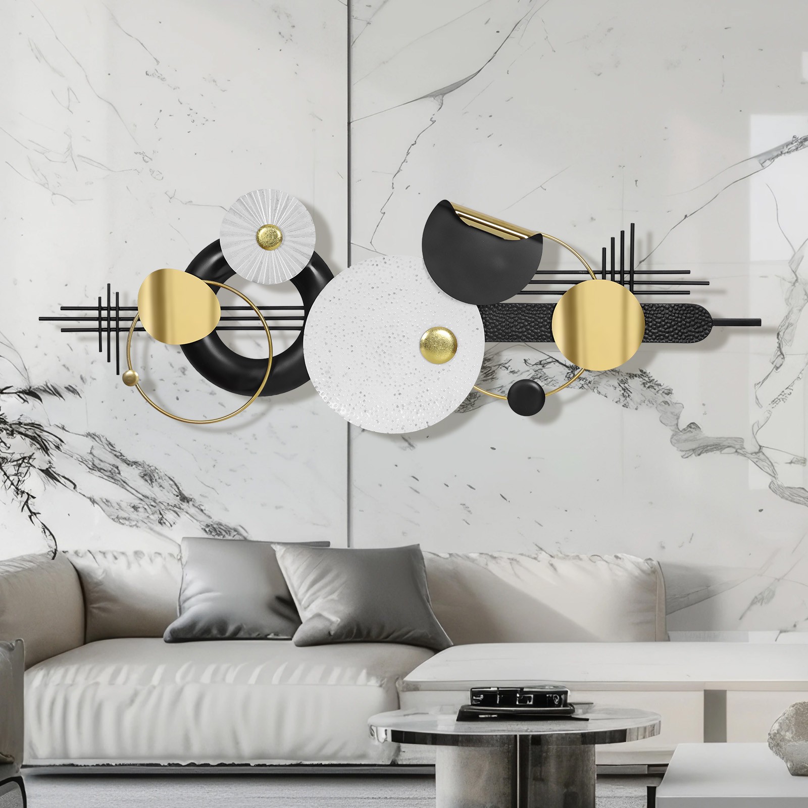 59" Extra Large Wall Art Decor Geometric Metal Wall Hanging Sculpture Home Decor