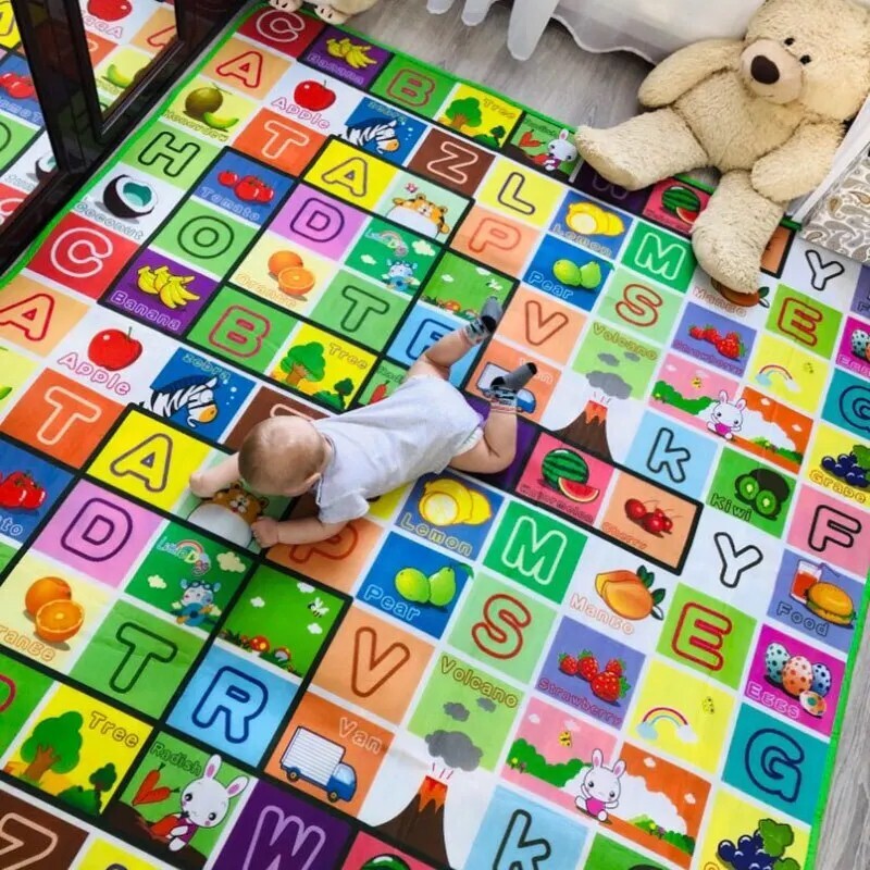 Doubel Sided Printed Kids Rug for Baby Play Mat Educational Carpet Foam Floor