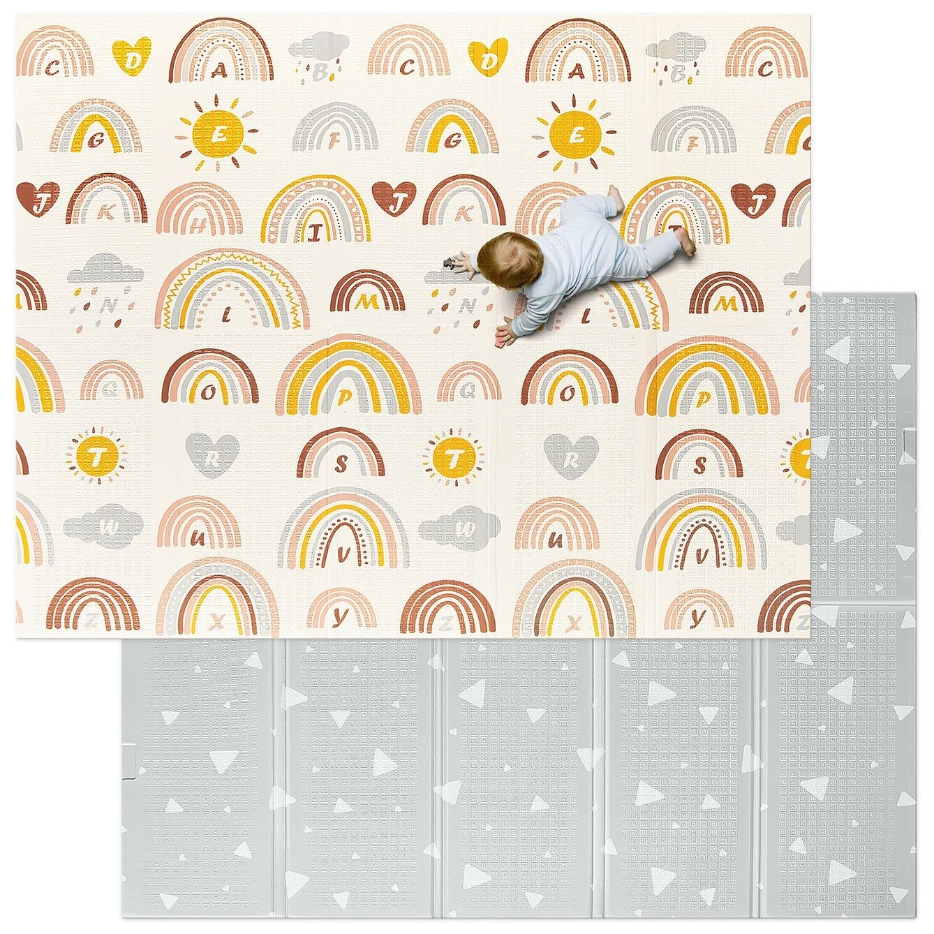 Blissful Diary Baby Play Mat, Reversible Soft Foam Playmat- 71"x79"x0.4"
