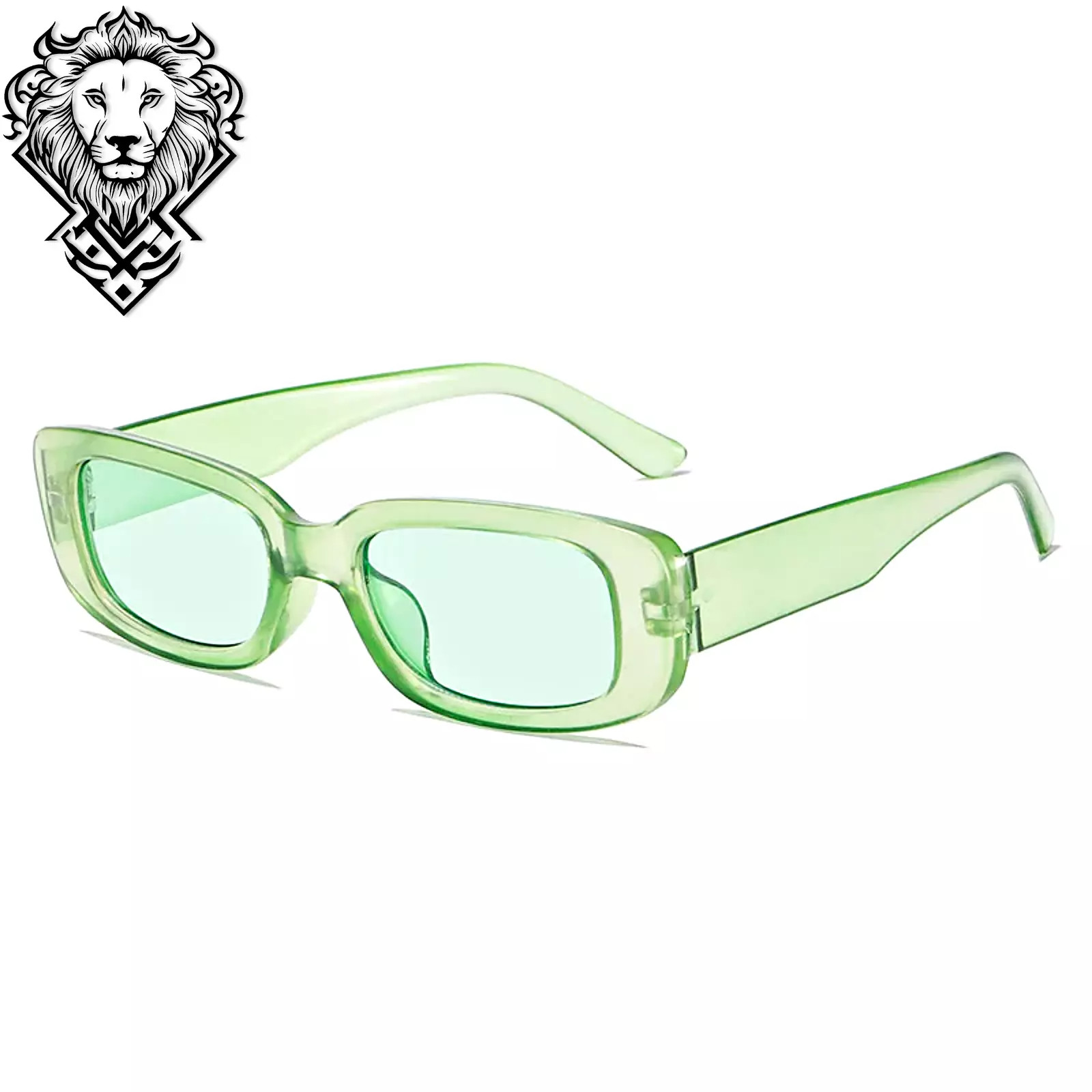 Women’s Trendy Fashion Eyewear Small Rectangle Green Sunglasses UV Protection