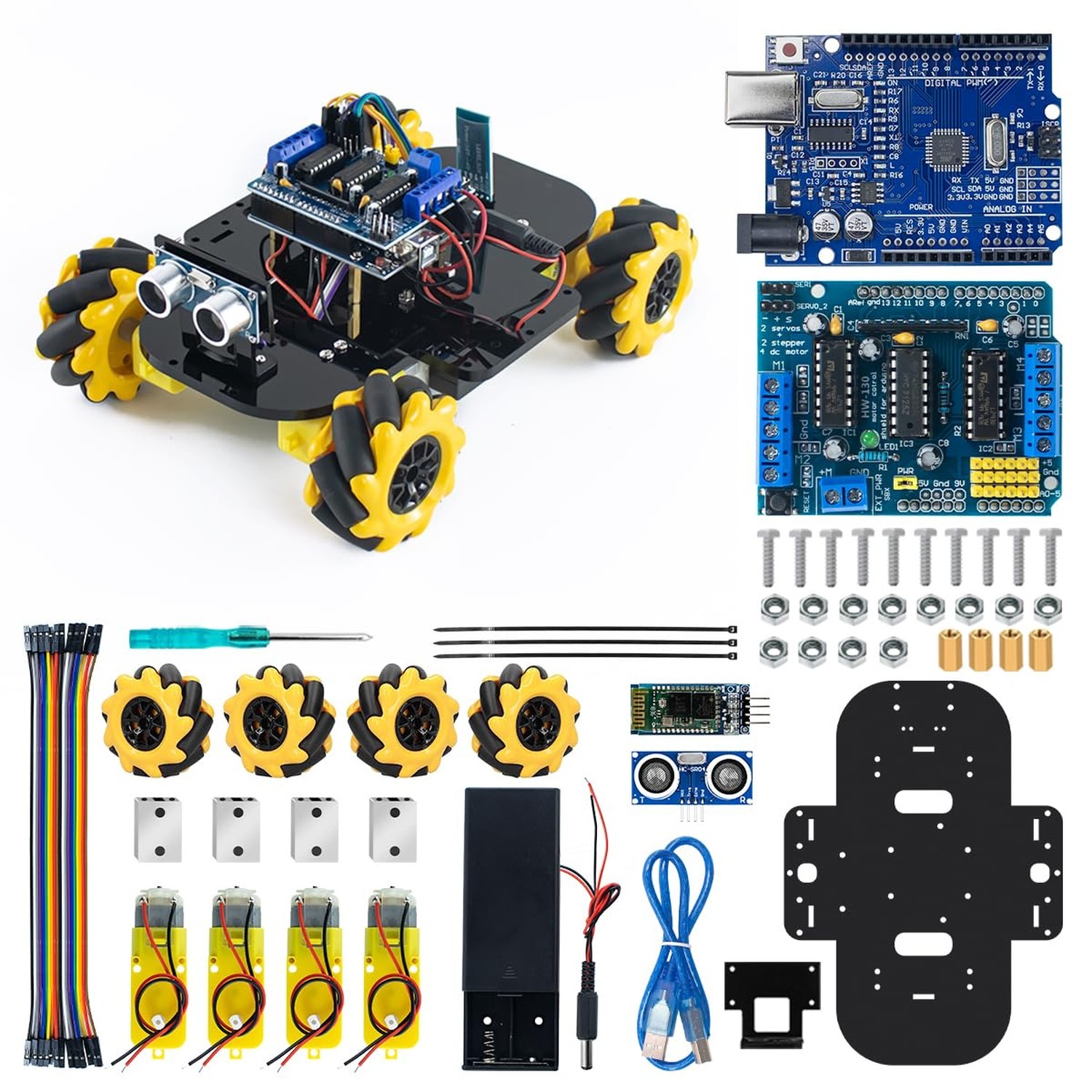 LAFVIN 4WD Mecanum Robot Car Kit Smart DIY Project Compatible with Arduino IDE