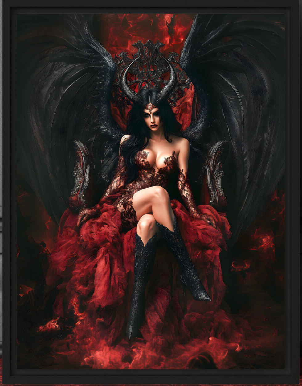 Lilith Fine Art Print #2, Canvas, Optional Frame, Dark Demon Goddess Wall Art