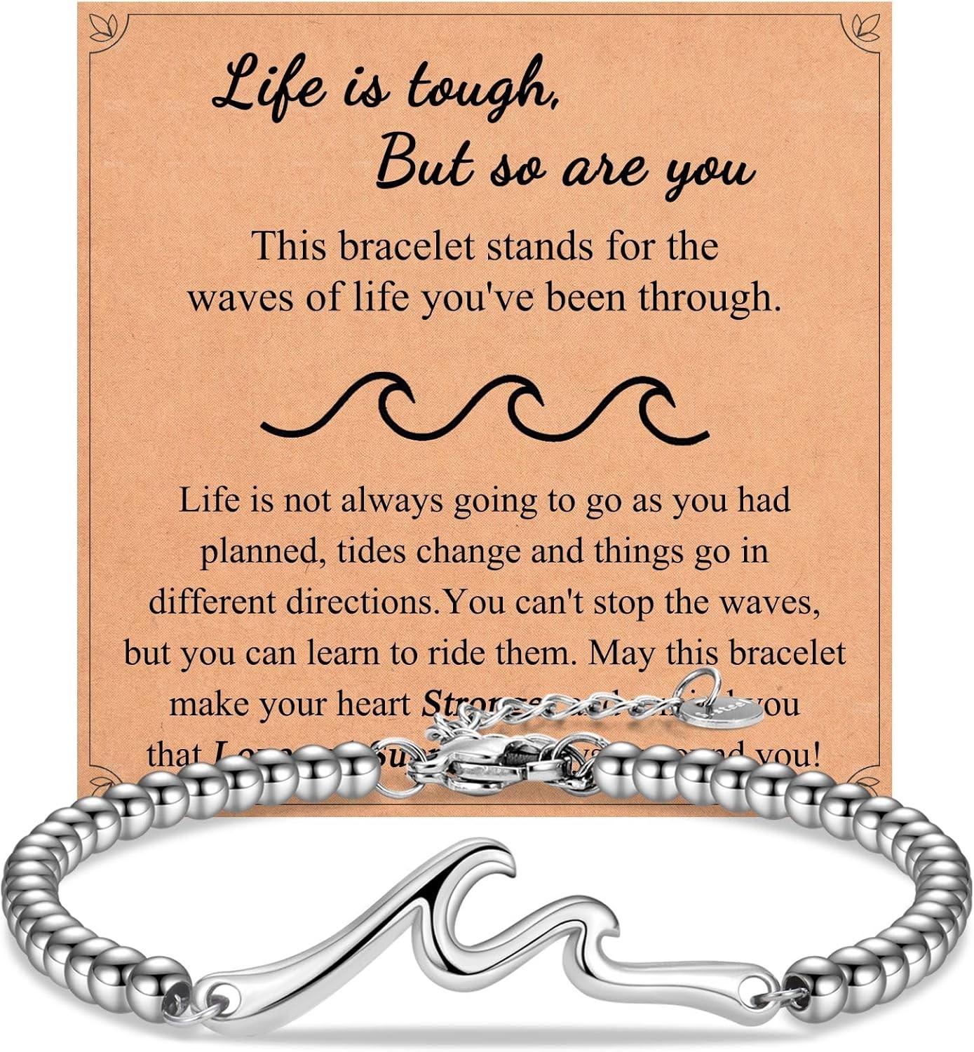 Inspirational Gifts for Women, Wave of Life Inspirational Bracelet, Thinking of