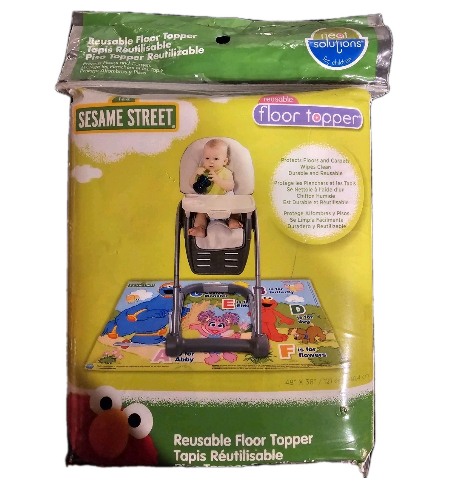 Sesame Street Meal & Play Mat Neat Solutions 36" x 48" Washable New in Package