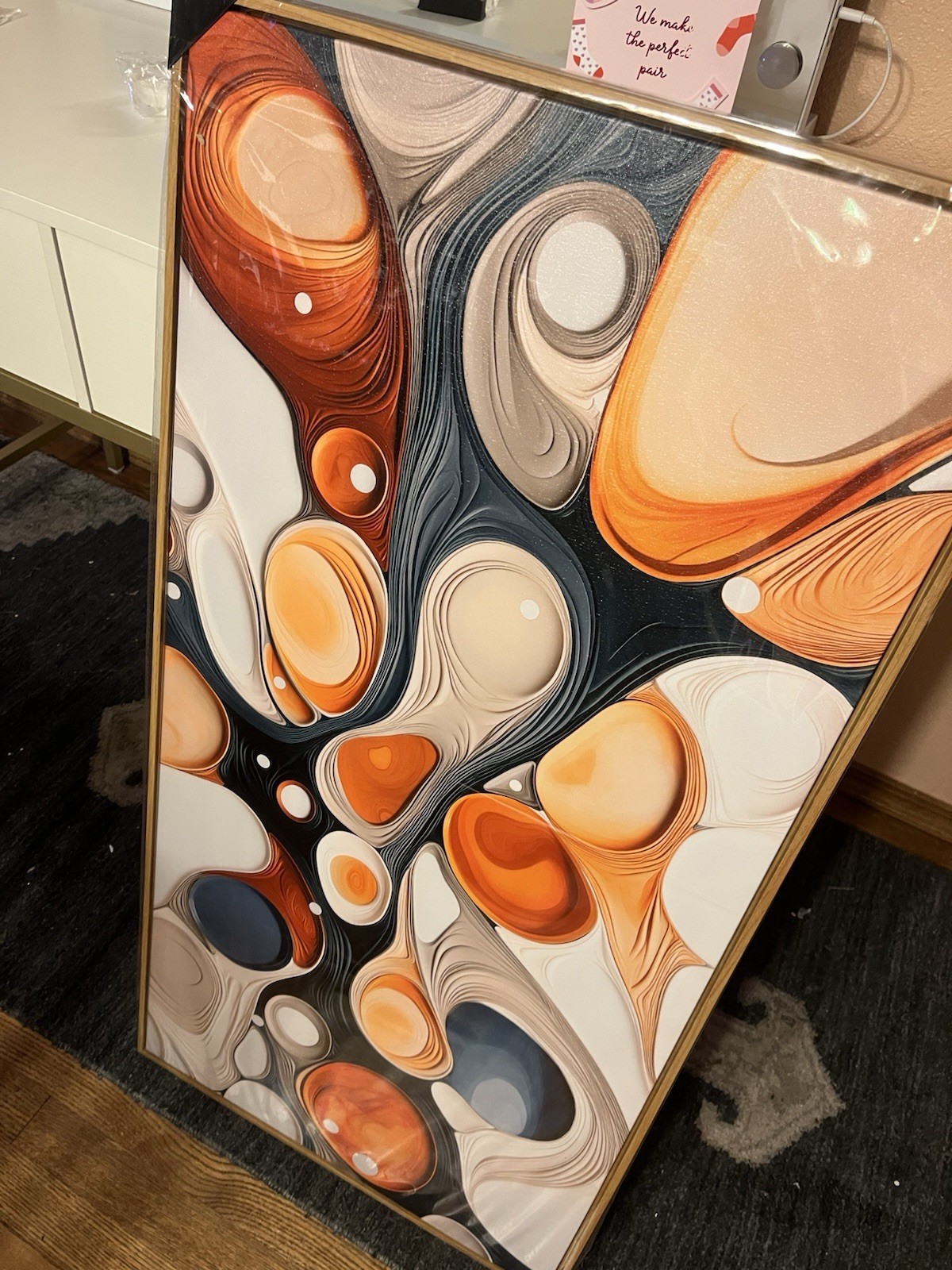 Abstract Art Wall Decor - Framed Wall Art For Living Room - Abstract Canvas A...