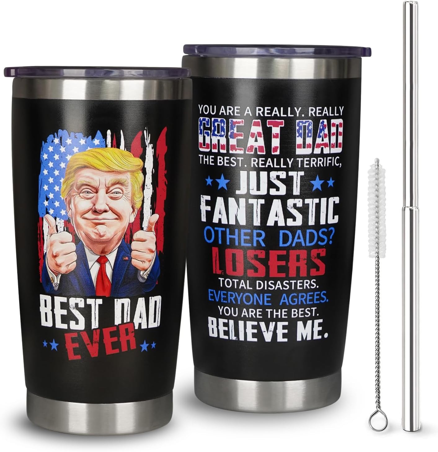 20 oz Best Dad Ever Tumbler Coffee Cup, Fathers Day 20 Ounces, Dad-Funny 