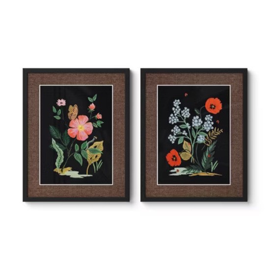 Rifle Paper Co. 16"x20" Botanical Poster Framed Wall Art Print Set of