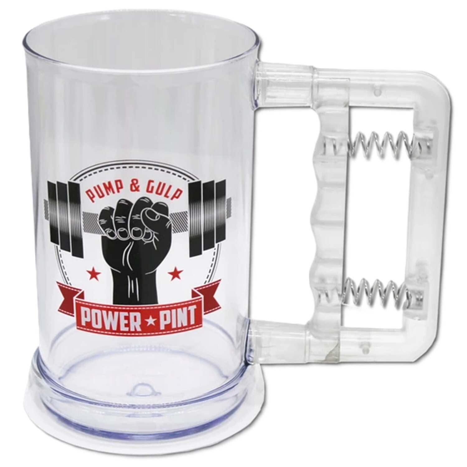 Funny Beer Mug POWER PINT EXERCISE WHILE YOU DRINK Novelty Workout Joke Gag Gift