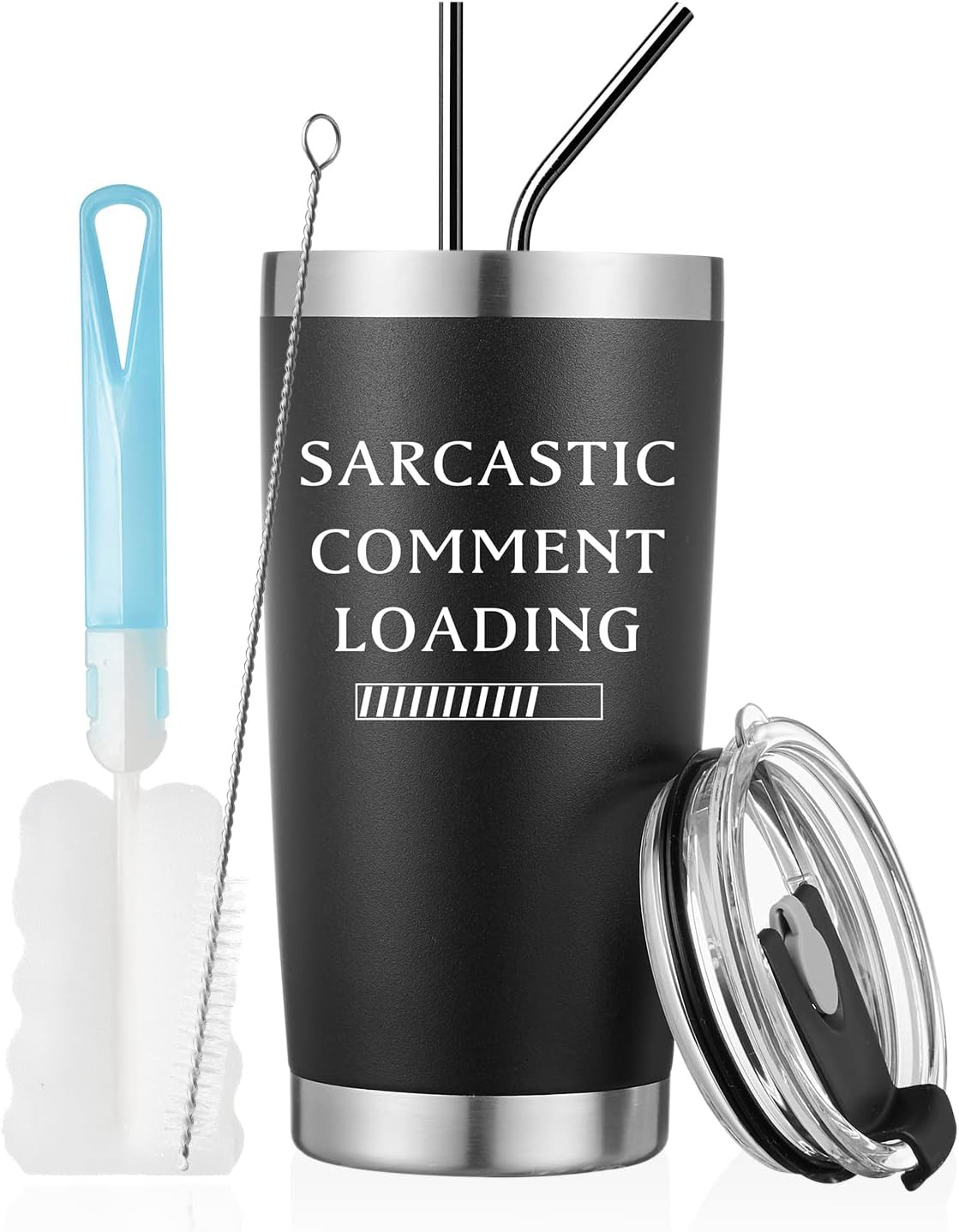 Sarcastic Comment Loading 20Oz Black Tumblers Gifts for Men,Women,Stainless Stee
