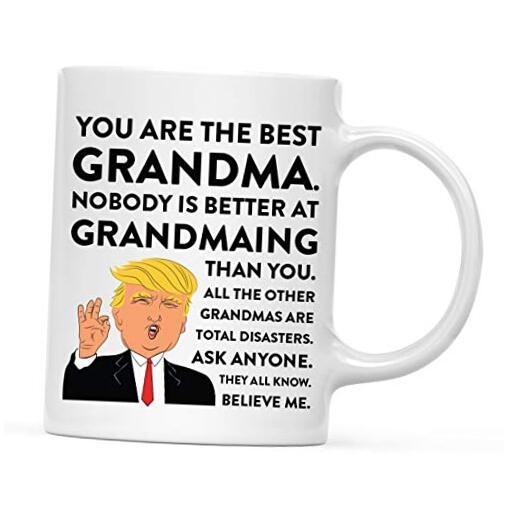  11oz. Funny President Trump Coffee Mug Gift, Besting, 1-Pack, Includes Grandma