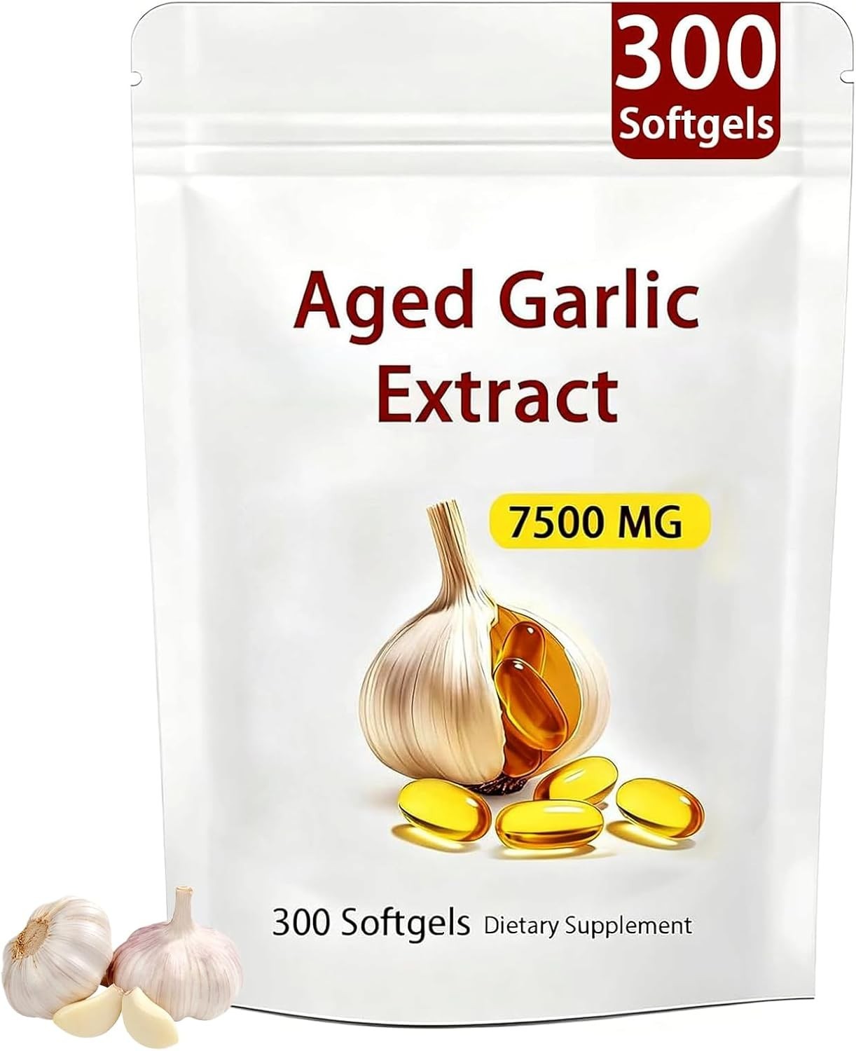 1 PACK Elare Aged Garlic Extract, 300 Softgels, 7500mg Odorless | Heart & Immune