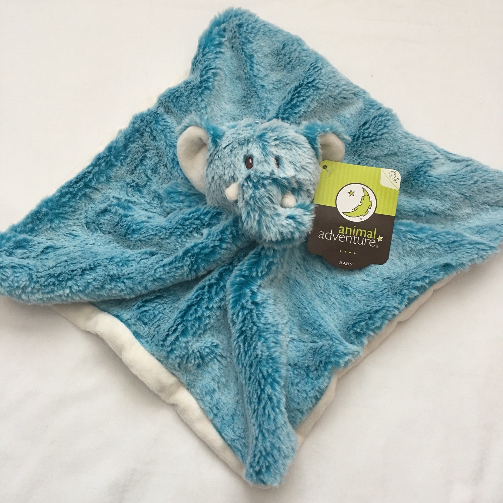 Elephant Security Blanket - Animal Adventure Baby Gift, Boys Blue Shower, B12 MP