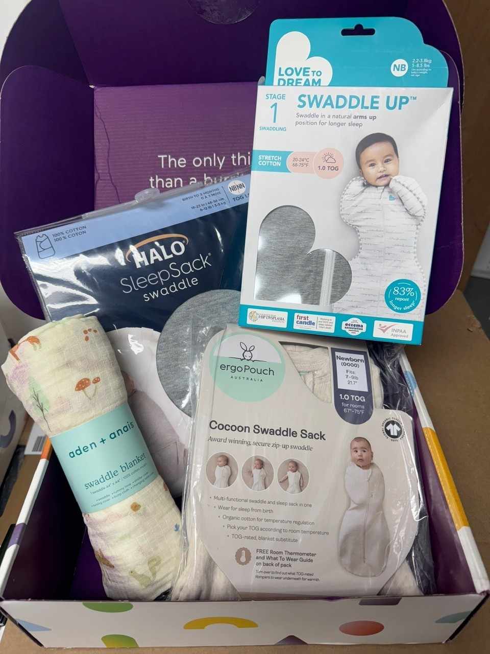 Babylist Swaddle Box Gift Set Swaddle Cocoon Sacks