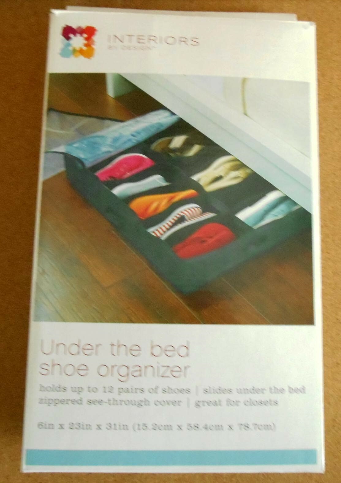 Interiors by Design Under the Bed Shoe Organizer Holds 12 Pair New