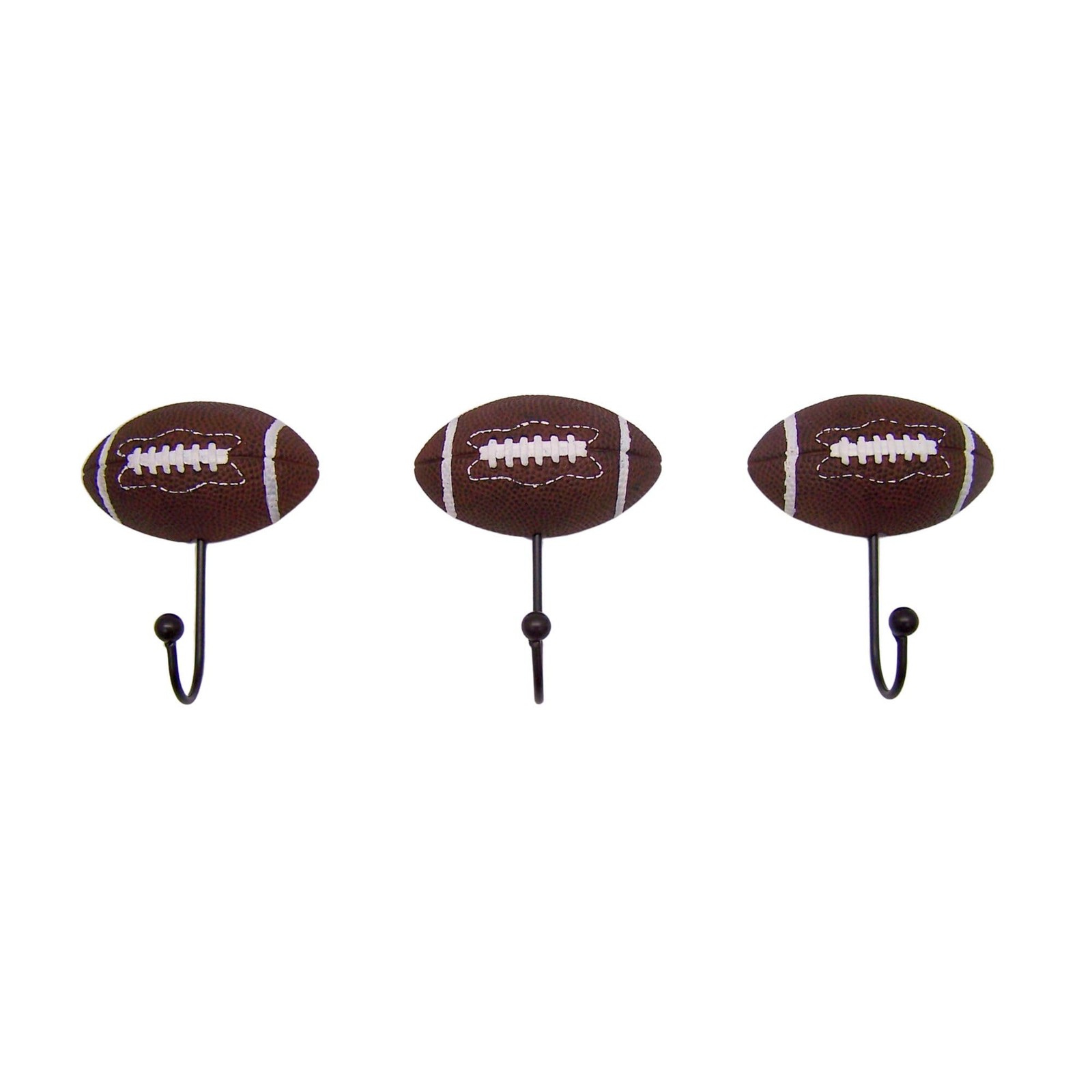 Football Wall Hooks, Set of 3, Sporty Interior Design, Wall Mounted Decor, 5....
