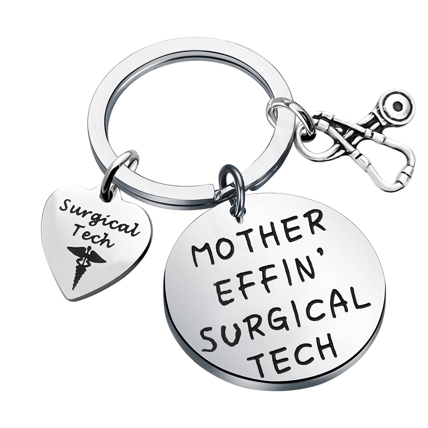 Surgical Tech Gift Keychain Surgical Technologist Mother Effing Gift
