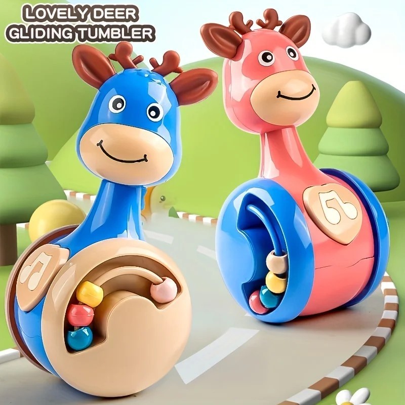 Roly Poly Baby Toys 6 to 12 Months, Tumbler Wobbler Toys for Infant Boy Girl