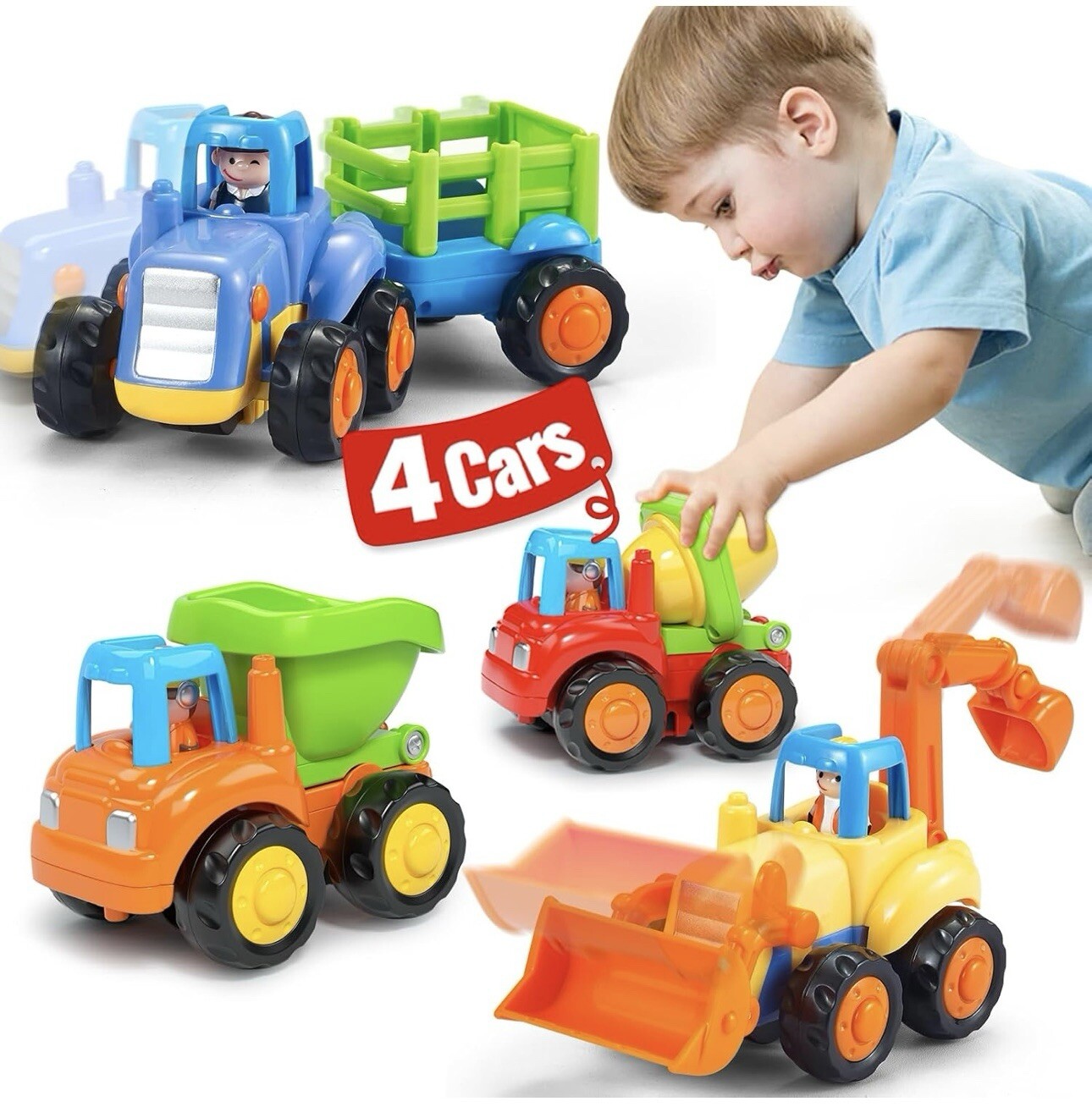 Inertia Toy Early Educational Toddler Baby Toy Friction Powered Cars Push and...