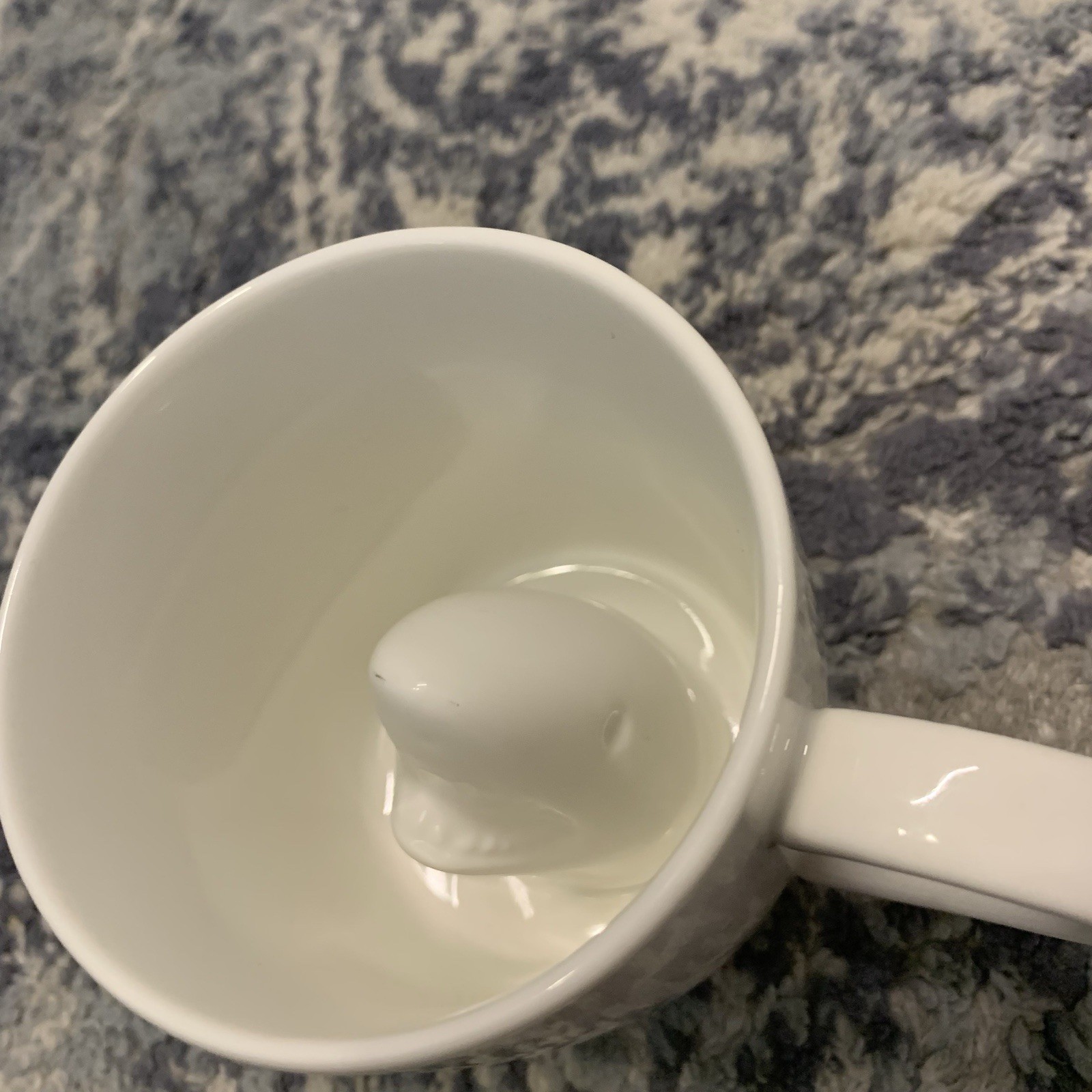 Accoutrements White Ceramic Novelty Mug with Unique Interior Design