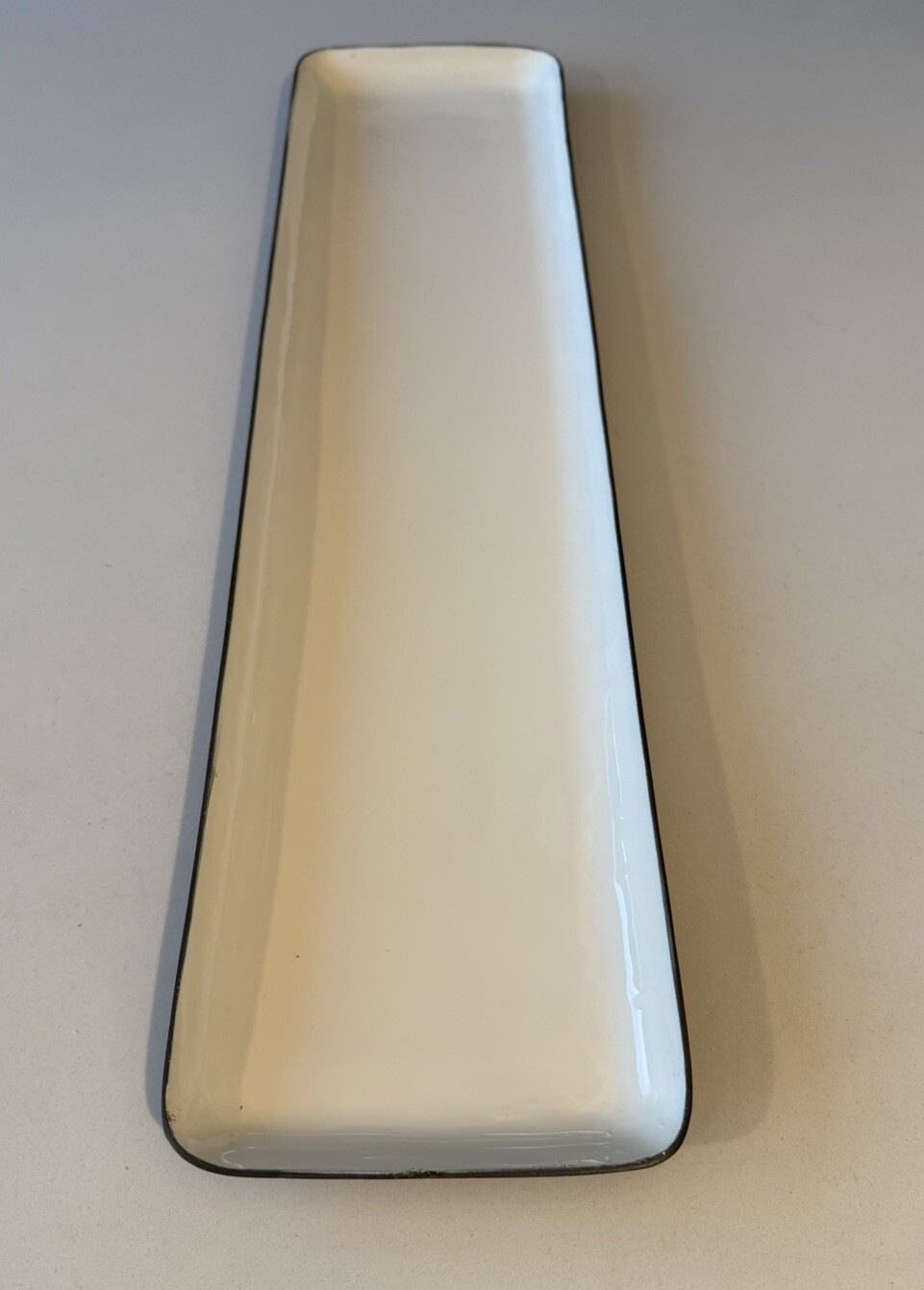 New. Be Home Long  Aluminum + Enamel Rectangular Platter Tray. White