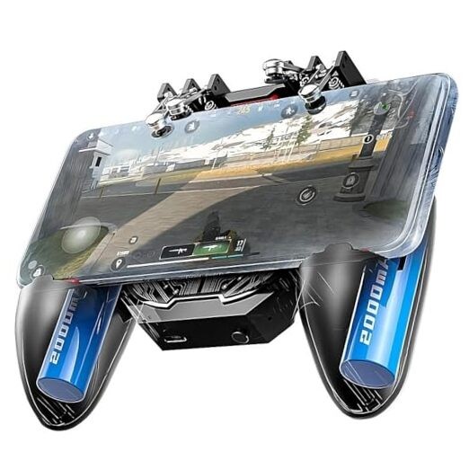 Mobile Game Controller Fast Cooling Phone Gamepad 4 Trigger 6 Finger Operation 