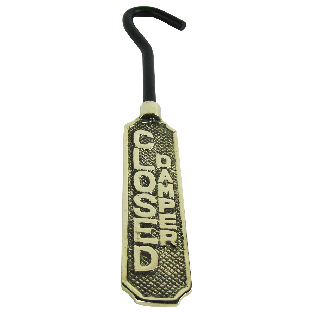 New Solid Brass Metal Open/Closed Fireplace Damper Sign Hanging Flue Pull Hook