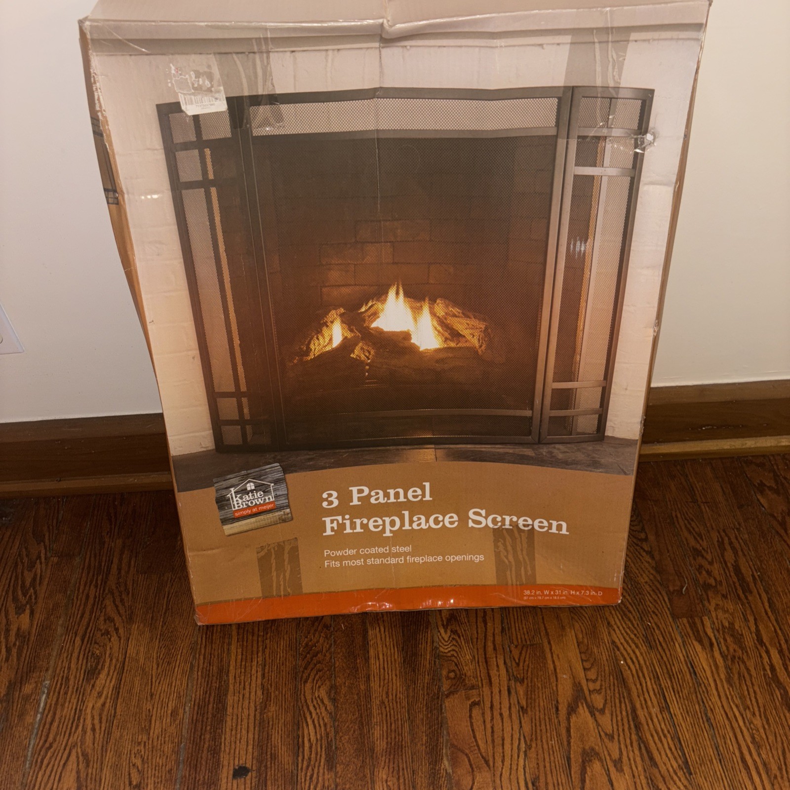 Katie Brown Simply At Meijer 3 Panel Fireplace Screen Modern Home Decor Open Box