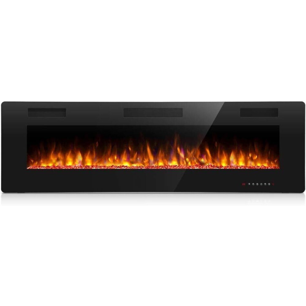 50''Electric Fireplace insert,Recessed&Wall-Mounted heater,Room Decor