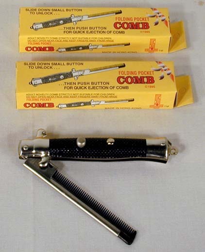 SWITCH BLADE COMB joke knife novelty joke item gags TRICK HAIR COMBS new gag