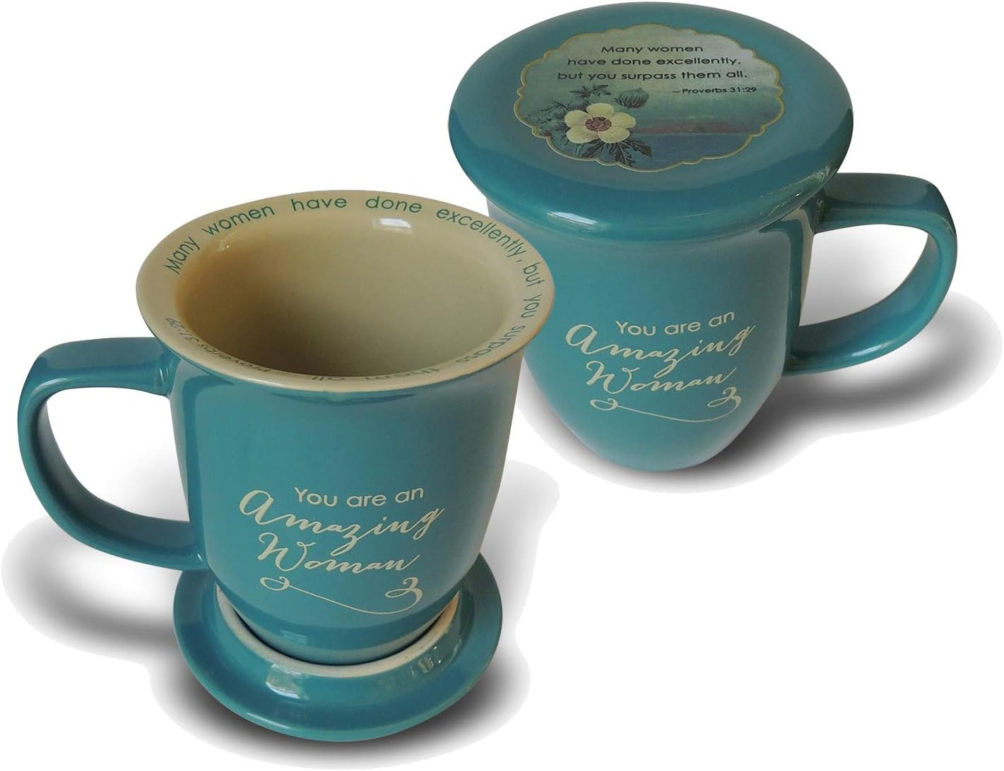 Abbey Gift Amazing Woman Ceramic Mug and Coaster Set, Multicolor, "4 1⁄2 by 10 1