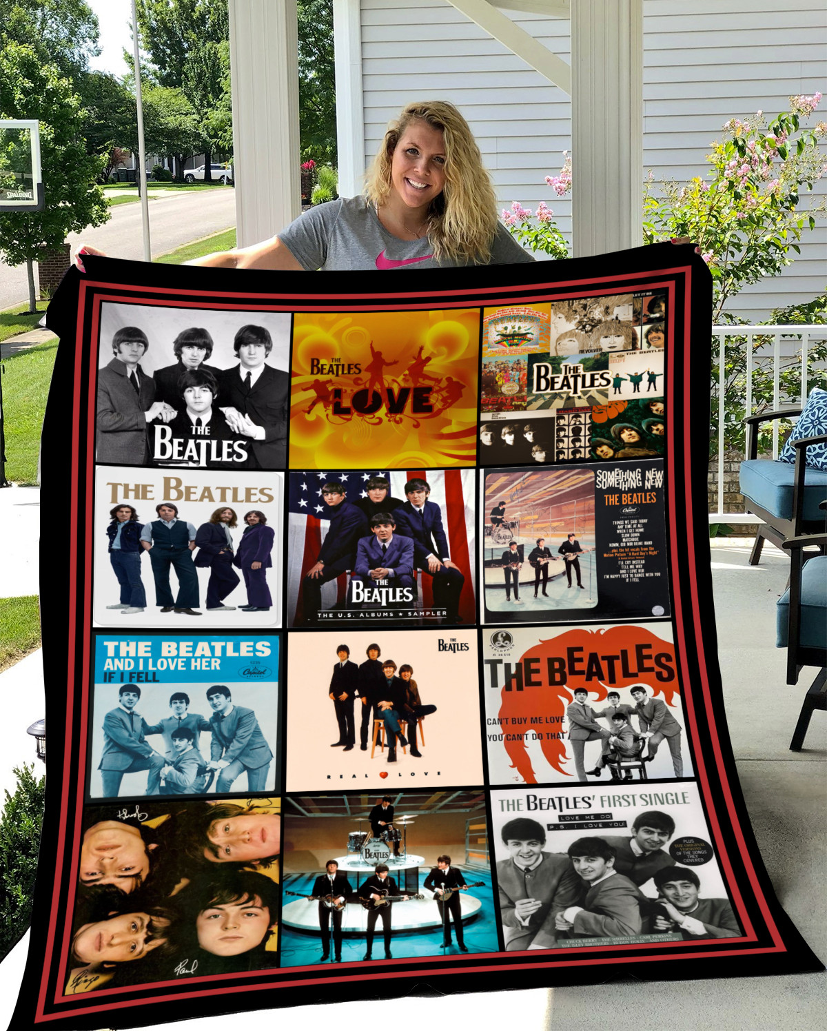 The Beatles Music Velveteen Plush Fleece Blanket Soft Cozy Home Décor Gift