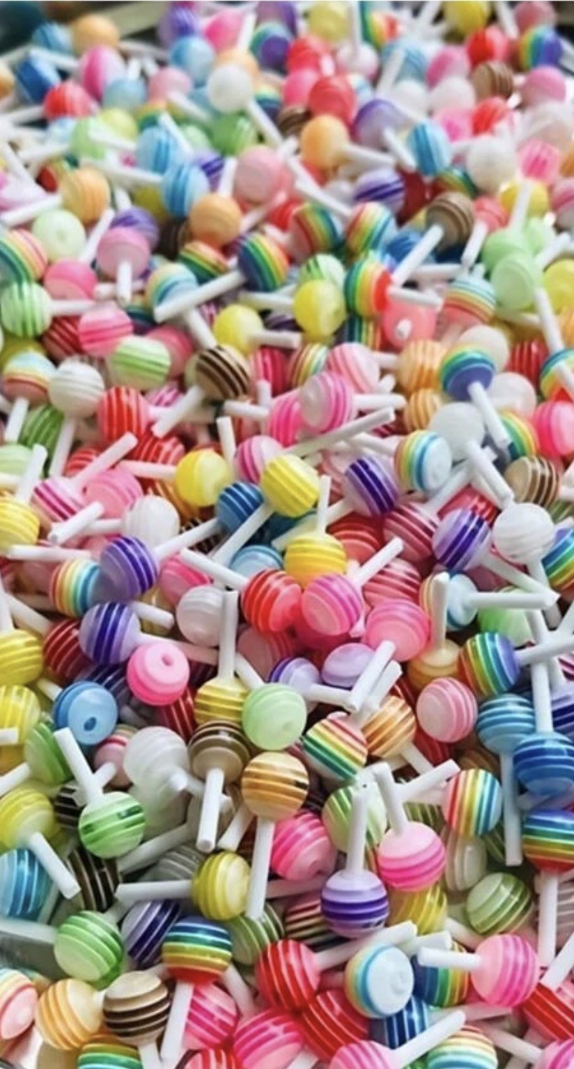 15 Pcs Lollipop Candy DIY Charm Cute 3D Acrylic Decoration DIY Mini Designs