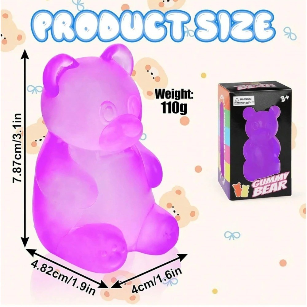 Cute Bear Maltose Squeeze Toy – Colorful Sensory Gadget & Desk Collectible