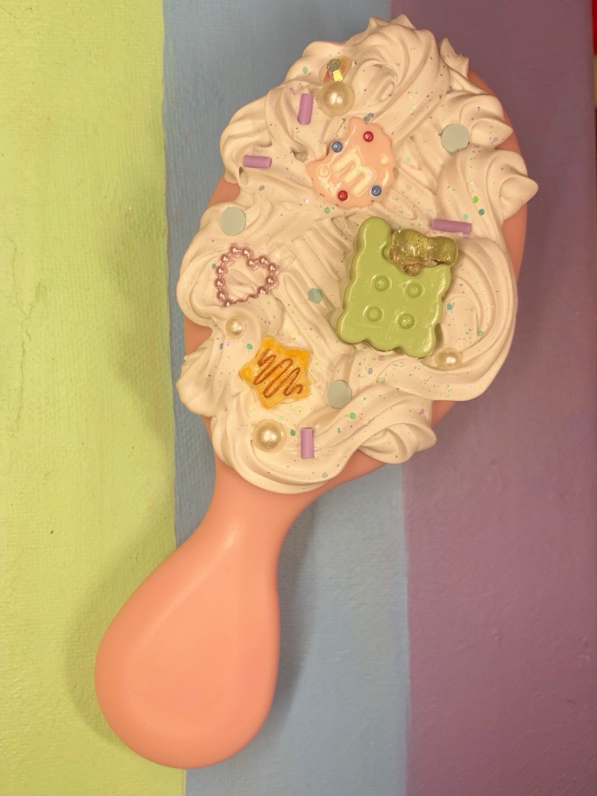 Mini 5.5 Inch Hairbrush Decoden Kawaii Sweets Pastel Cute Hand Decorated