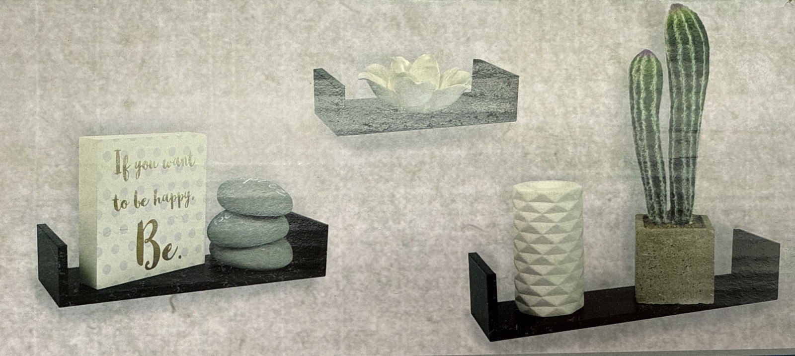 Interiors by Design Blackwood Wall Shelves 3-Piece Set, New